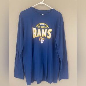 NFL Team Apparel Blue Los Angeles Rams Cotton Long Sleeve Shirt